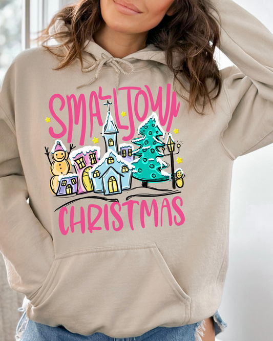 Small Town Christmas Vibes Adult Graphic Hoodie