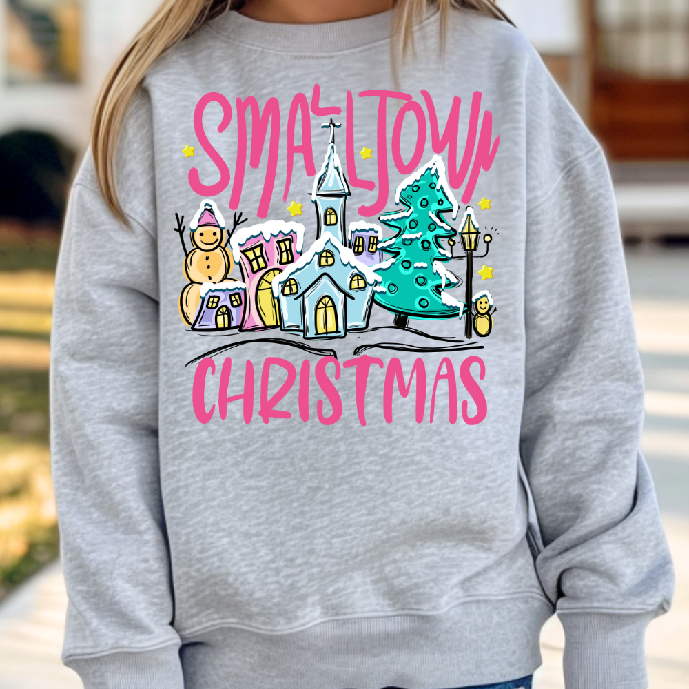 Small Town Christmas Vibes Youth Graphic Sweatshirt