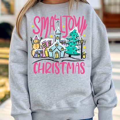 Small Town Christmas Vibes Youth Graphic Sweatshirt