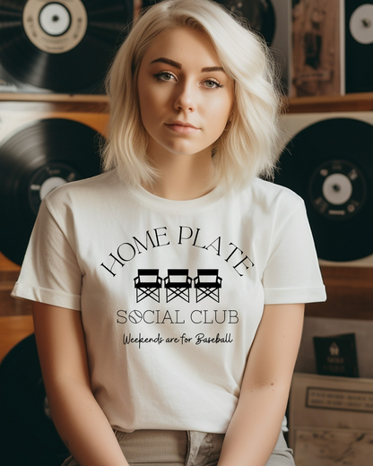 Home Plate Social Club Baseball Adult Tee