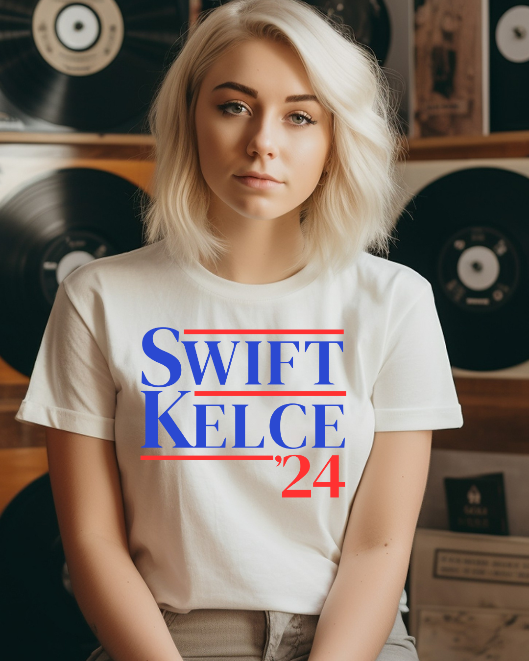 Swift Kelce 2024 Presidential Election Candidate Adult Tee