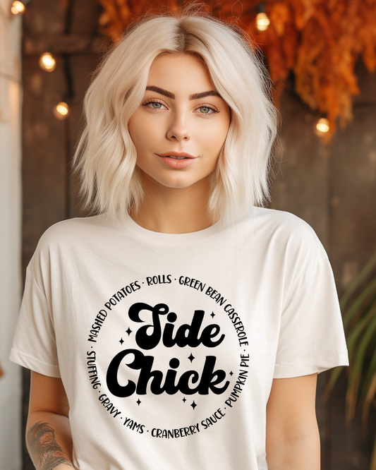 Side Chick Thanksgiving Adult Tee (Black)