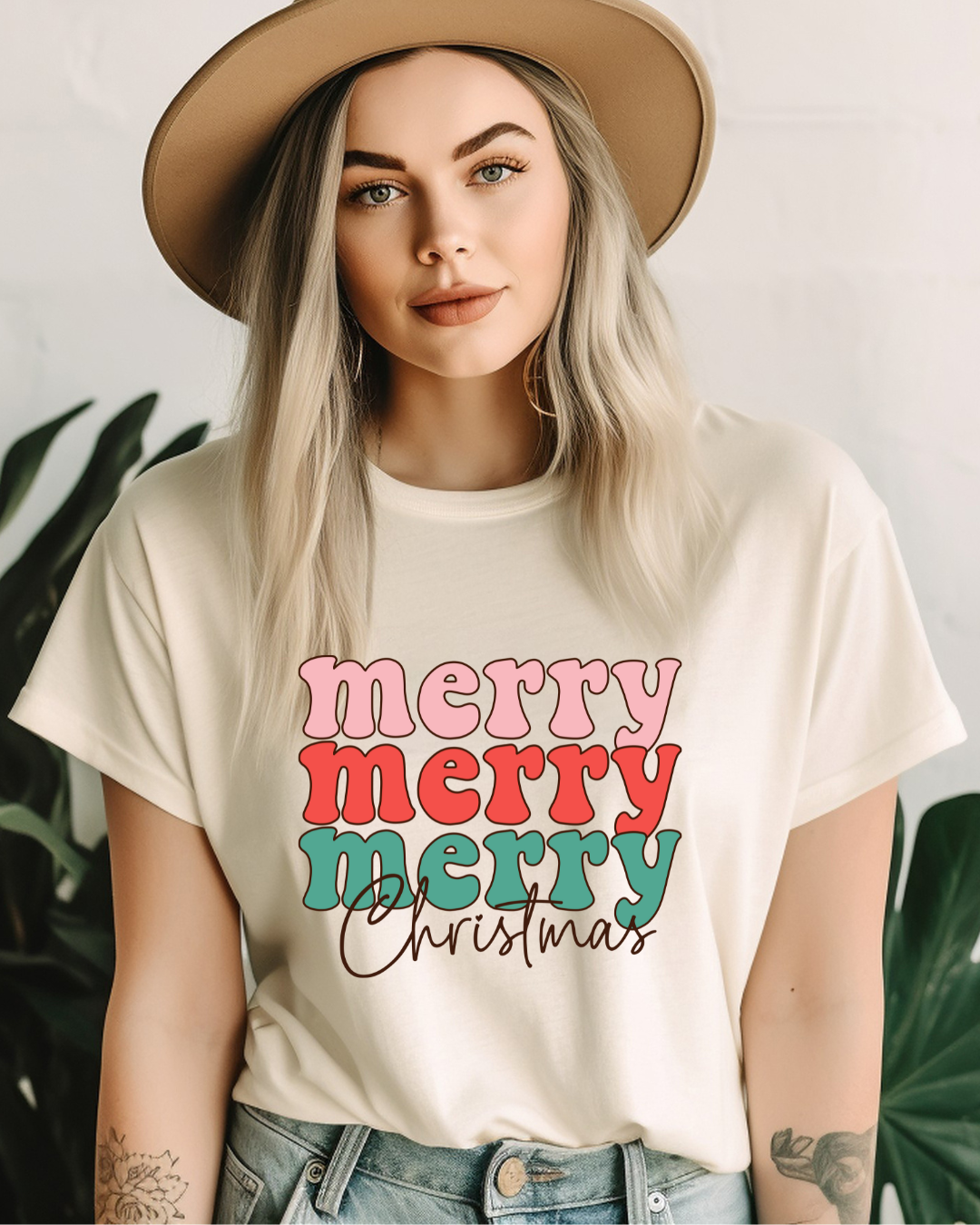 Merry Merry Merry Christmas Adult Tee