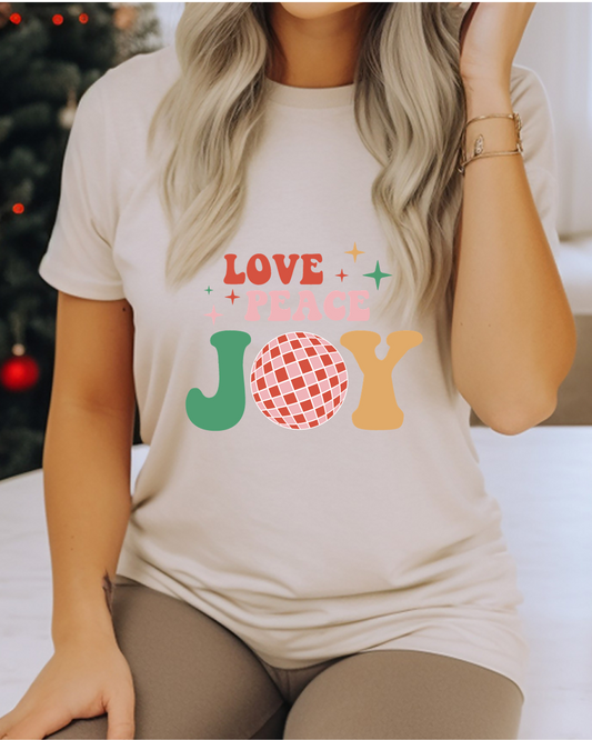 Love Peace Joy Christmas Adult Tee
