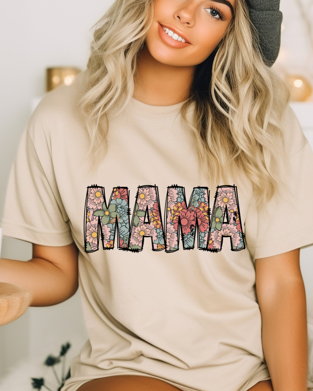 Floral MAMA Mothers Day Adult Tee