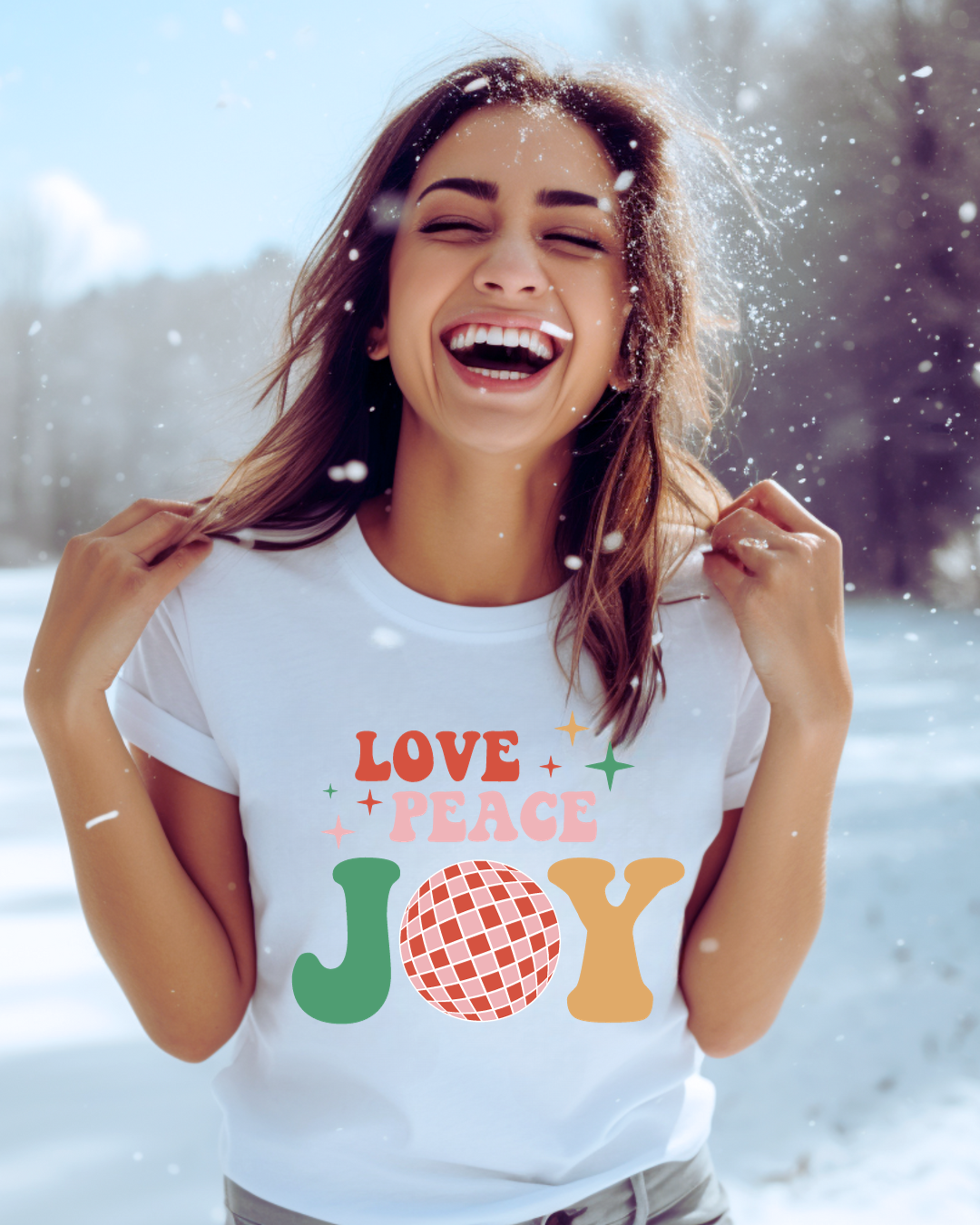 Love Peace Joy Christmas Adult Tee