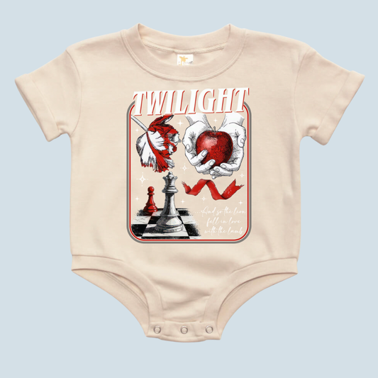 So the Lion Fell in Love with the Lamb Twilight Baby Bubble Romper