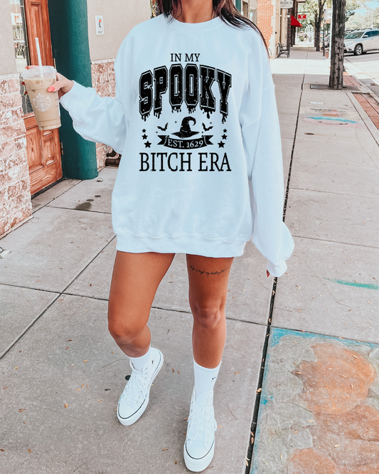 Spooky Bitch Era Spooky Adult Graphic Crewneck Pullover