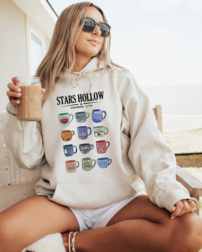 Stars Hallow Coffee Cups Gilmore Girls Adult Graphic Hoodie