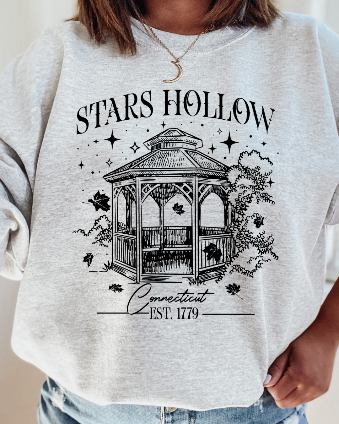Stars Hallow Gazebo (Black) Gilmore Girl Adult Graphic Crewneck Pullover