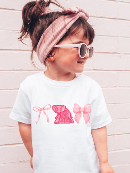 Pink Alabama Bows Toddler Graphic Tee