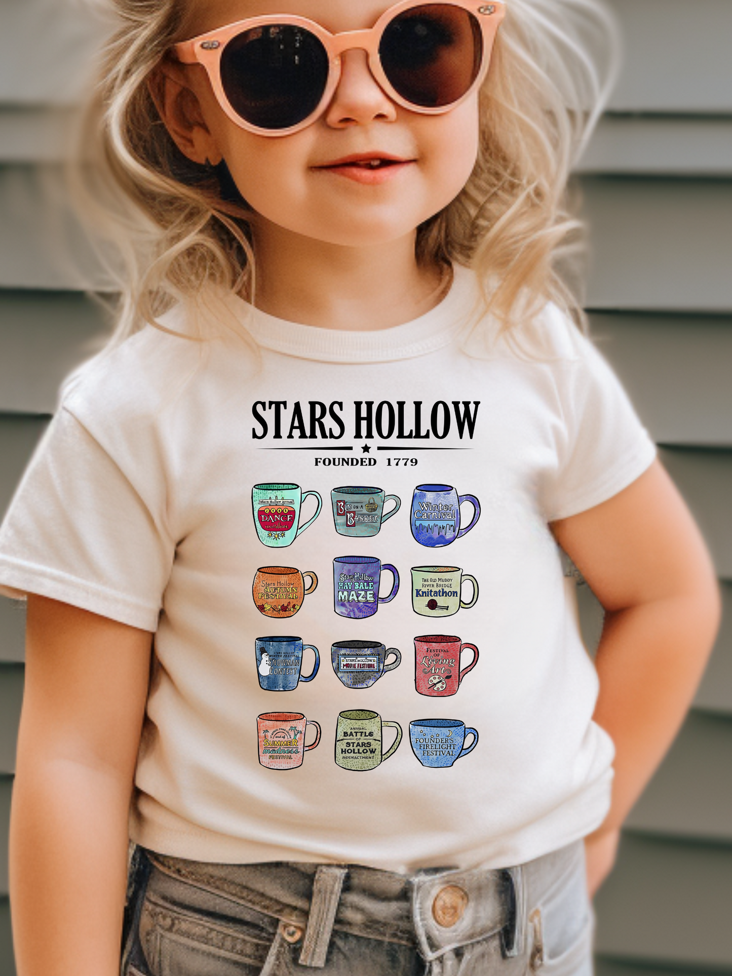 Stars Hallow Coffee Cups Gilmore Girls Toddler Graphic Tee