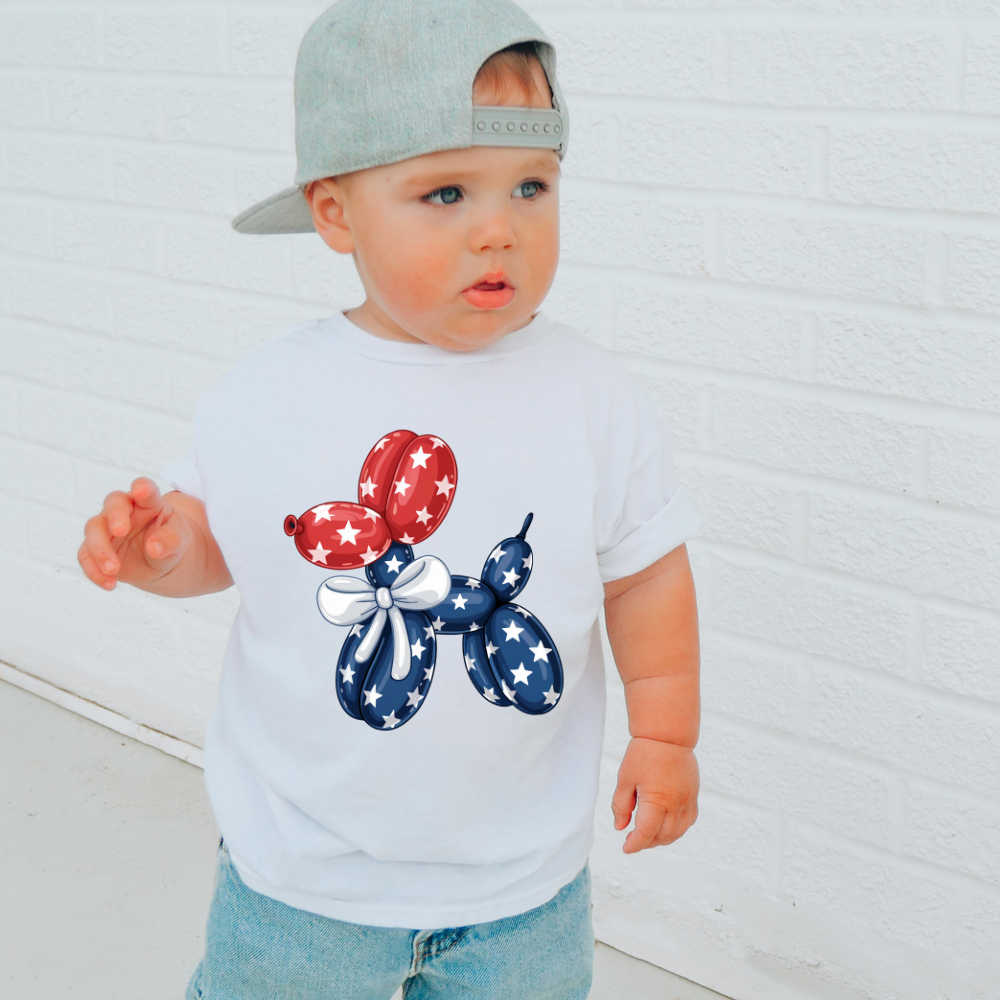 Patriotic Balloon Dog USA Toddler Graphic Tee
