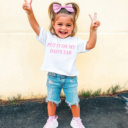 Put It On My Dads Tab Toddler Graphic Tee