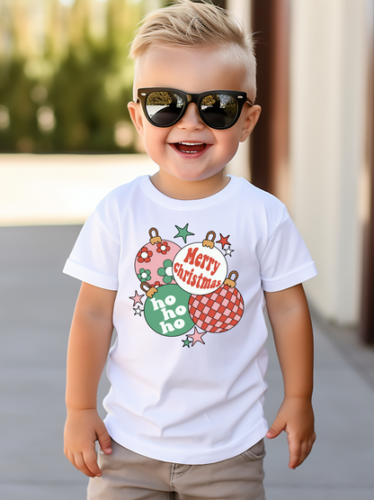 Retro Christmas Ornaments Toddler Graphic Tee