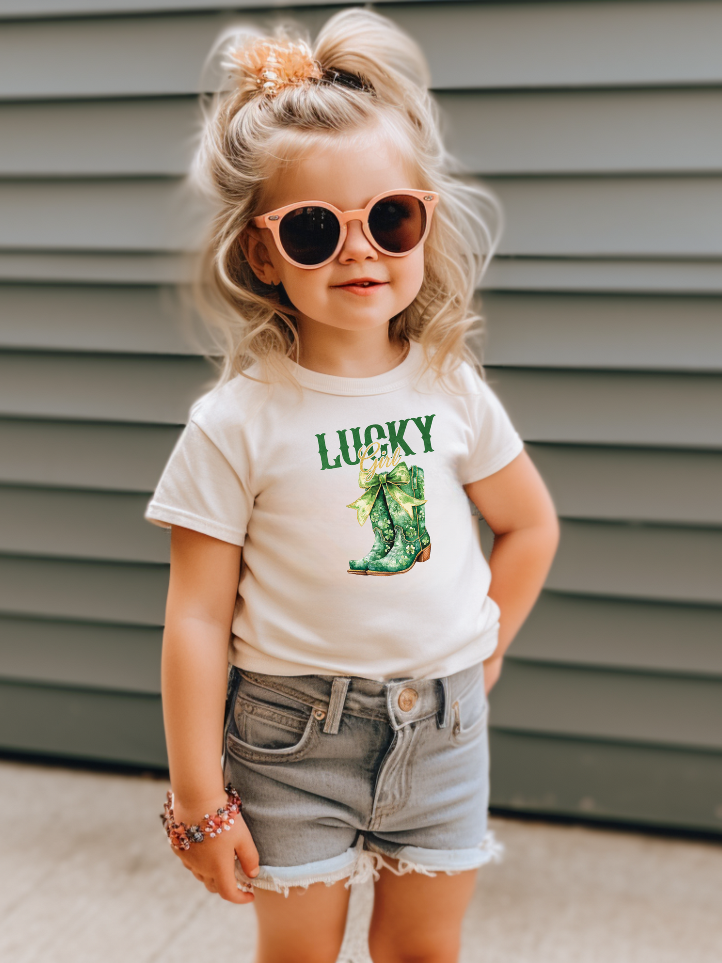 Lucky Girl Boots Toddler Graphic Tee