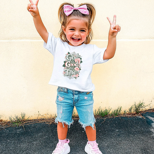 God Is Good All The Time Christian Toddler Graphic Tee