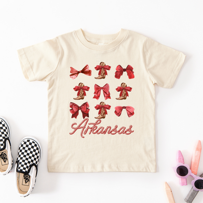 Arkansas Boots and Bows Toddler Graphic Tee