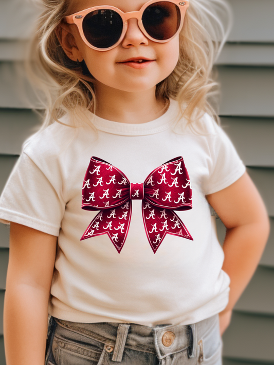 Alabama A Croquette Bow Toddler Graphic Tee