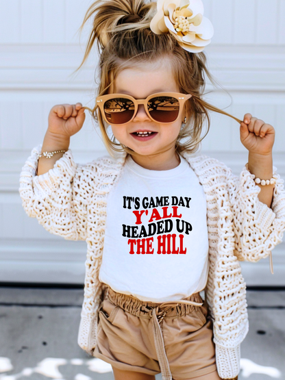 It's Game Day Y'all Headed Up The Hill Toddler Graphic Tee
