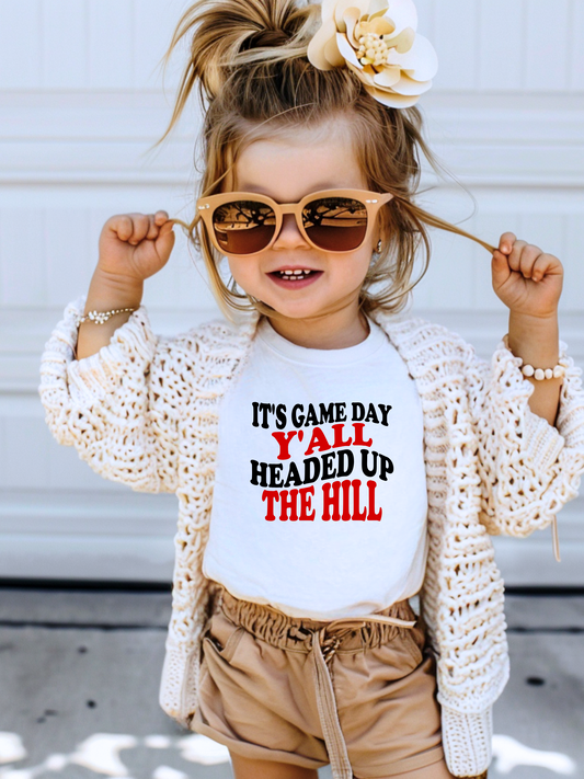 It's Game Day Y'all Headed Up The Hill Toddler Graphic Tee