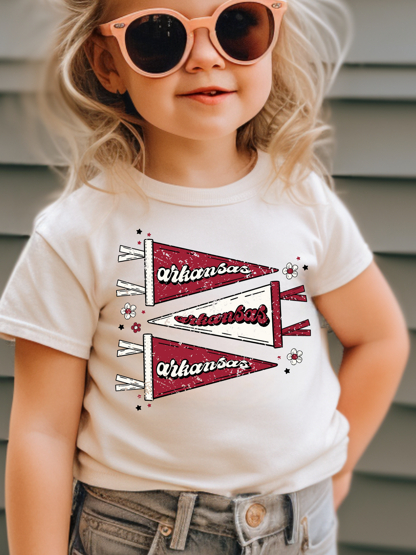 Arkansas Pennant Distressed Toddler Graphic Tee