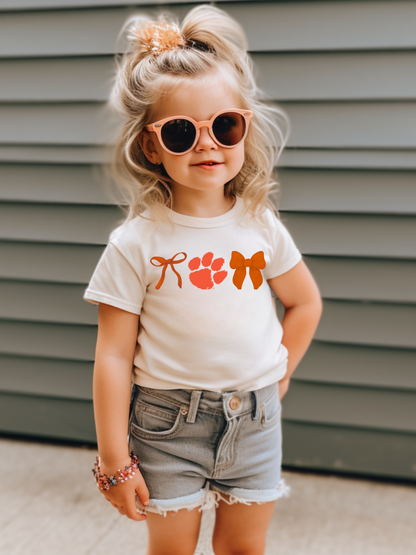 Clemson Tigers Bows ORANGE Toddler Graphic Tee (ORANGE)