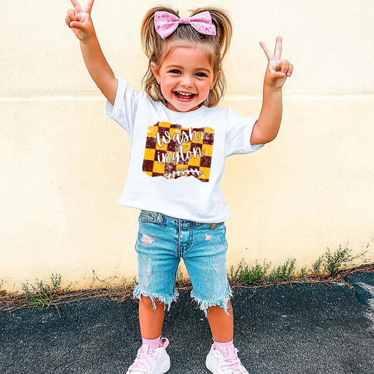 Washington Football Checkered Commanders Toddler Graphic Tee