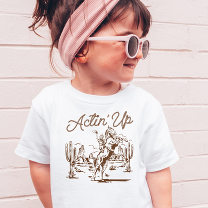 Acting Up Cowgirl Western Toddler Graphic Tee