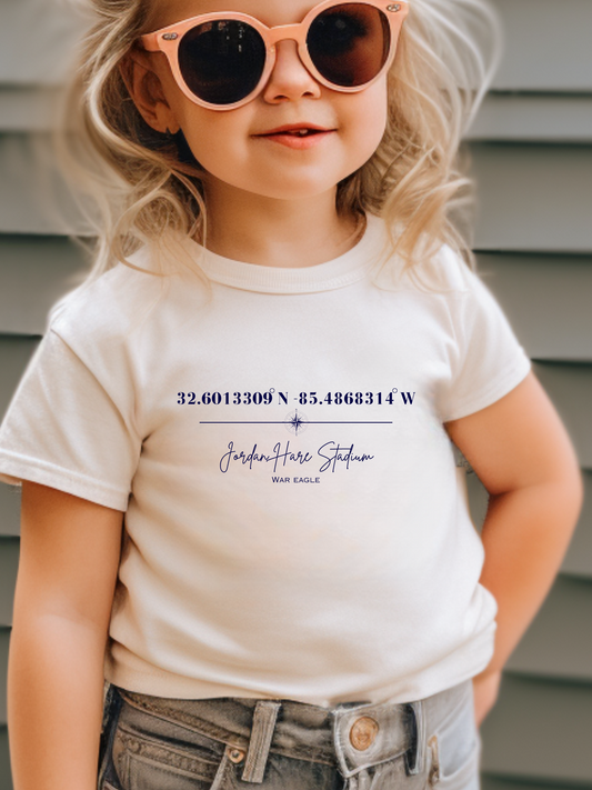 Jordan Hare Stadium Coordinates Auburn Toddler Graphic Tee