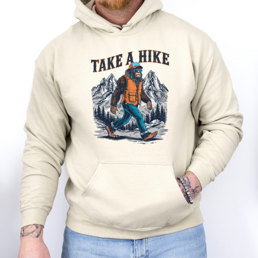 Take a Hike Bigfoot Outdoorsy Adult Graphic Hoodie
