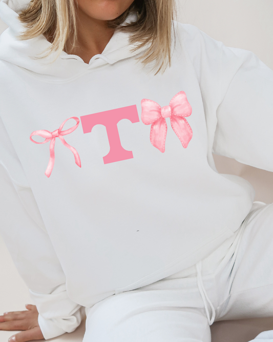Tennessee Vols Pink Bows Adult Graphic Hoodie (PINK)