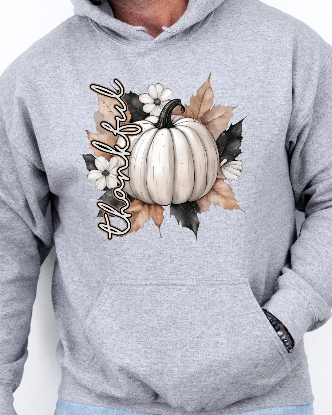 Thankful Pumpkin Adult Graphic Hoodie