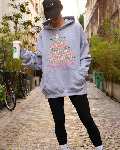 To Be Jolly & Caffeinated Christmas Adult Graphic Hoodie