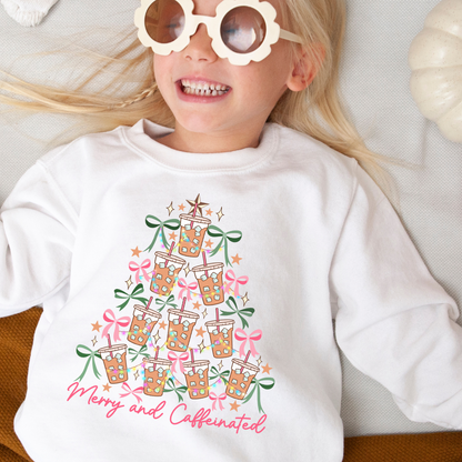 To Be Jolly & Caffeinated Christmas Youth Graphic Sweatshirt