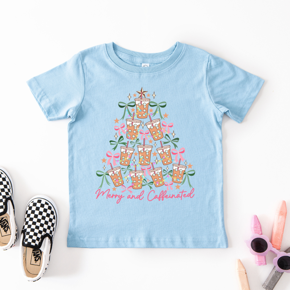 To Be Jolly & Caffeinated Christmas Youth Graphic Tee