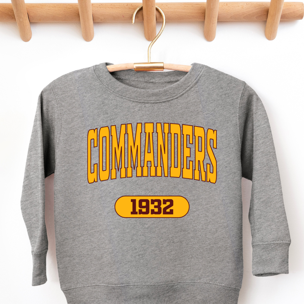 Commanders Varsity Gold Toddler Graphic Sweatshirt