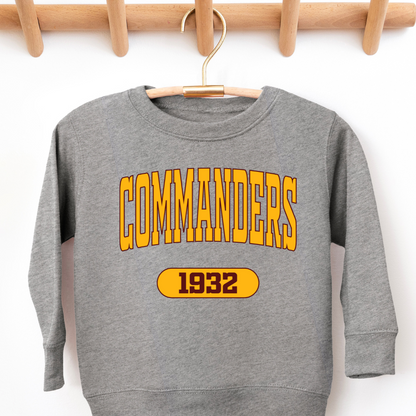 Commanders Varsity Gold Toddler Graphic Sweatshirt