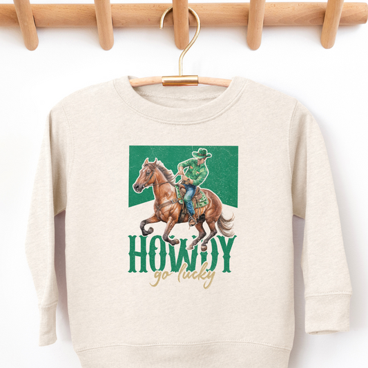 Howdy Go Lucky Cowboy Toddler Graphic Sweatshirt