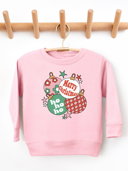 Retro Christmas Ornaments Toddler Graphic Sweatshirt