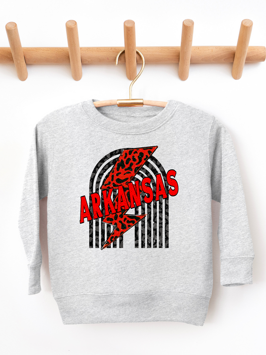 Arkansas Lightening Bolt Toddler Graphic Sweatshirt