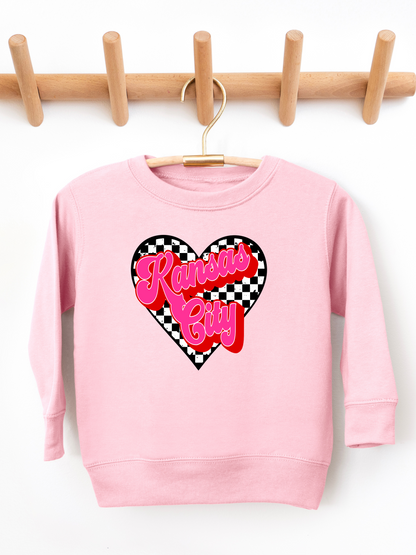 Kansas City Checkered Heart Toddler Graphic Sweatshirt