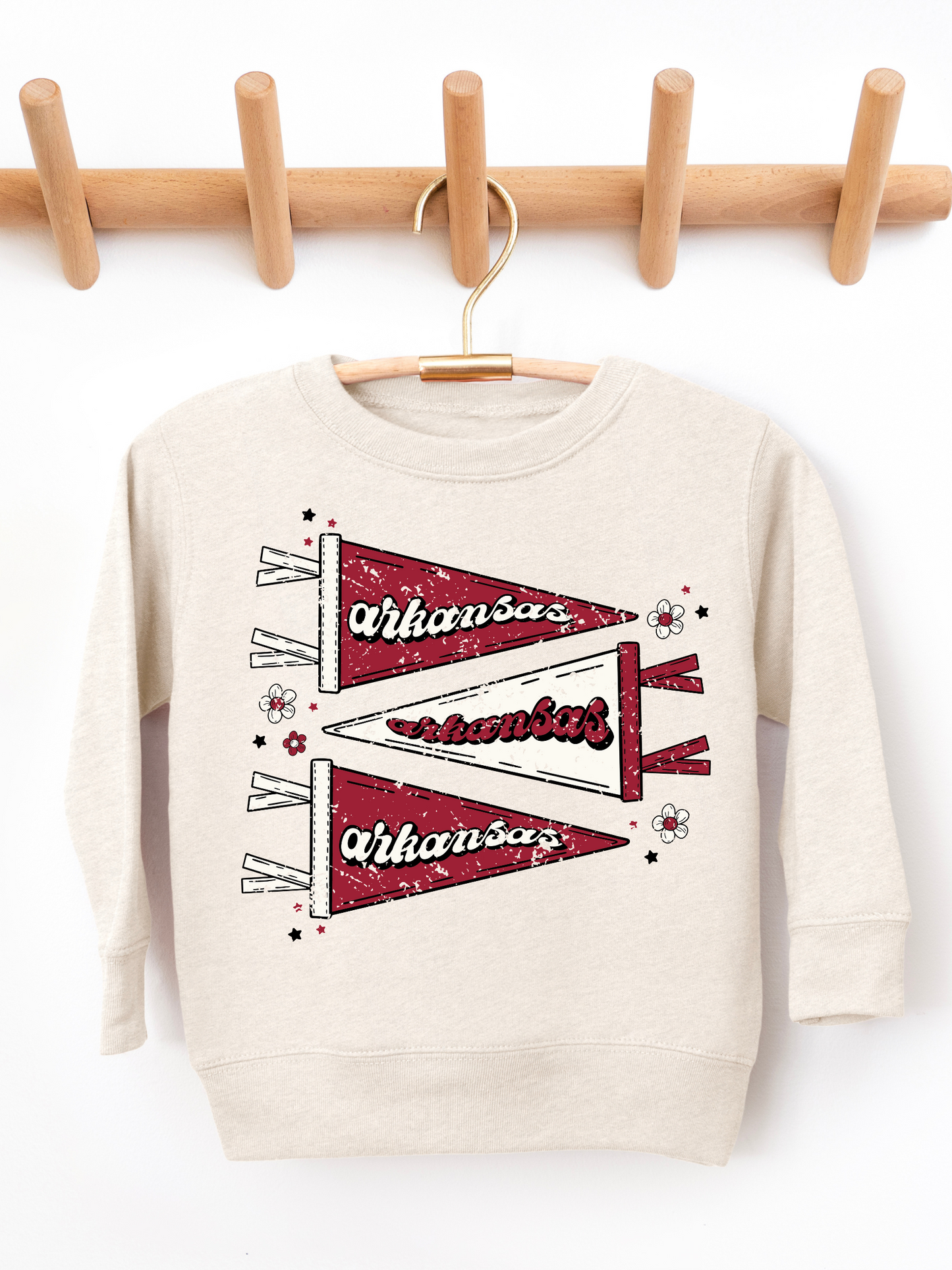 Arkansas Pennant Distressed Toddler Graphic Sweatshirt