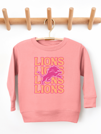 Pink and Orange Detroit Lions Toddler Graphic Sweatshirt
