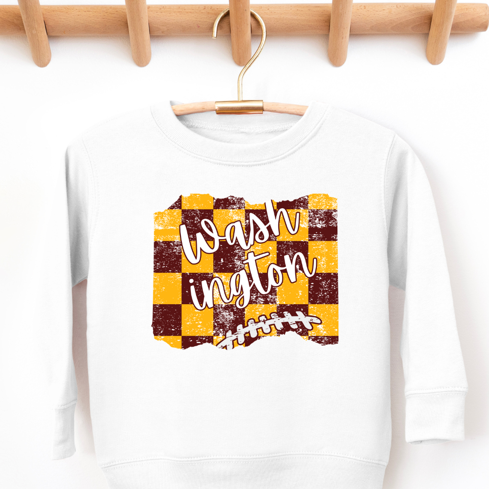 Washington Football Checkered Commanders Toddler Graphic Sweatshirt