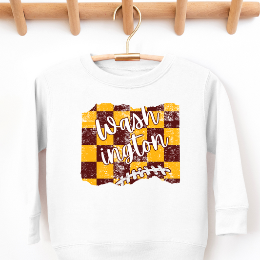 Washington Football Checkered Commanders Toddler Graphic Sweatshirt