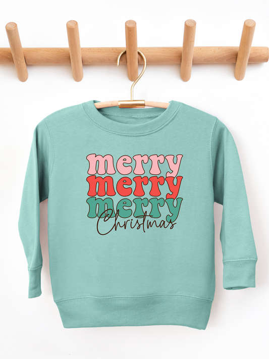 Merry Merry Merry Christmas Toddler Graphic Sweatshirt