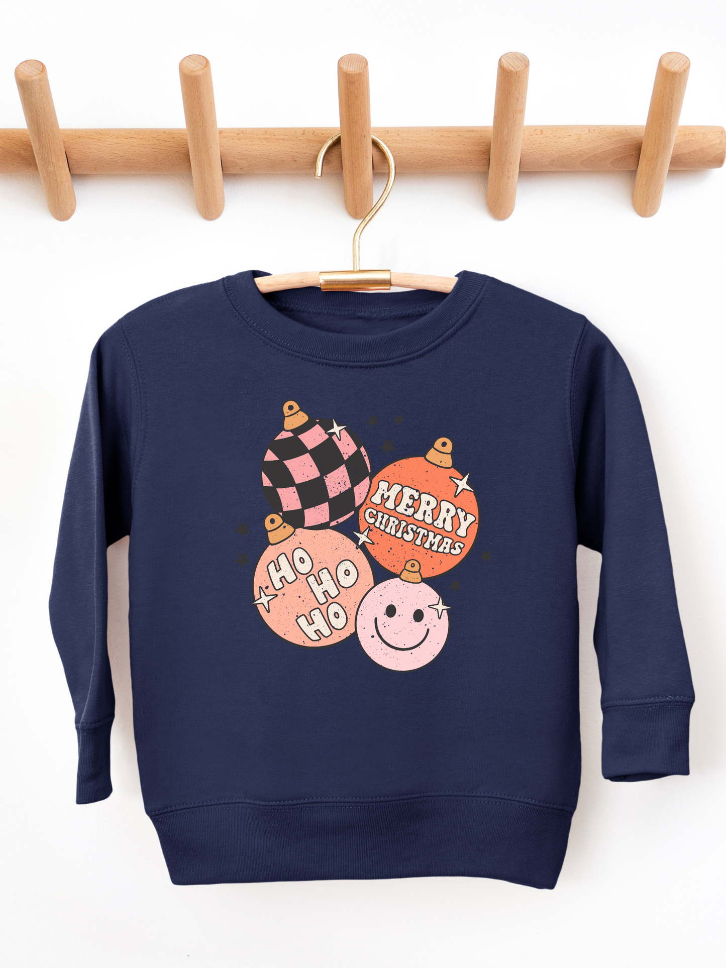 Pastel Christmas Ornaments Toddler Graphic Sweatshirt