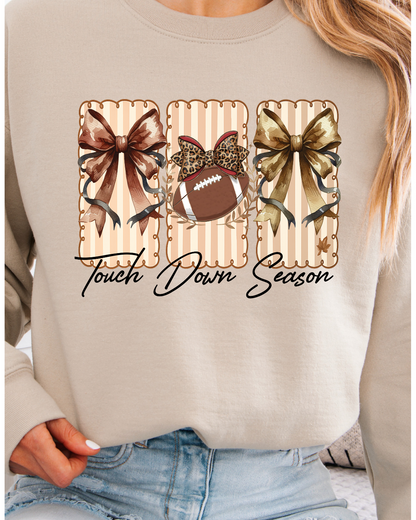 Touch Down Season Adult Graphic Crewneck Pullover