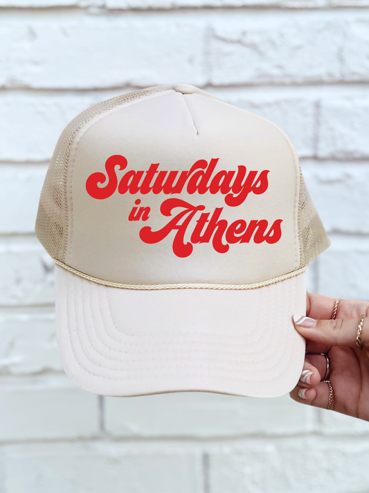 Saturday's In Athens Georgia Bubble Letters Hat Adult & Youth